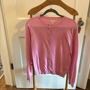 J. Crew Pink Cardigan Sweater Soft Knit